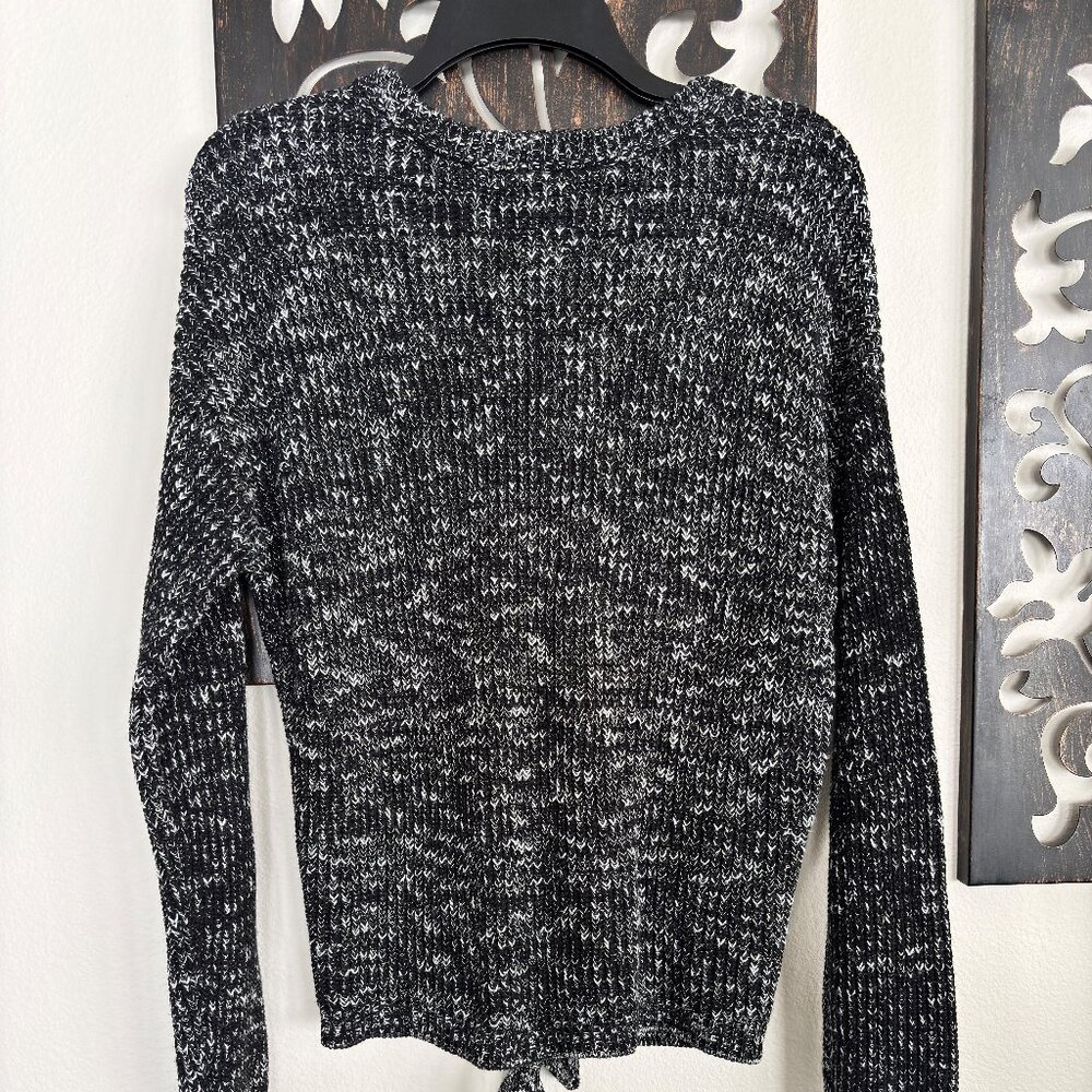 Ribbed sweater with open back detail